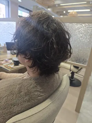 ショート パーマ カラー 🫧高濃度水素カラー ✂️鈴木 直人のヘアスタイル