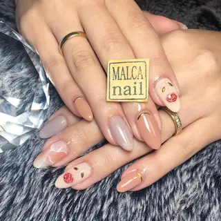 ミディアム カラー パーマ ヘアアレンジ キッズ ネイル マツエク・マツパ MALCAnail(マルカネイル)所属・荒木 莉奈のネイルデザイン