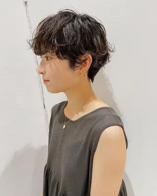 ショート カラー パーマ ヘアアレンジ レイヤー/メンズ🥑 マエダアズミ🥑のヘアスタイル