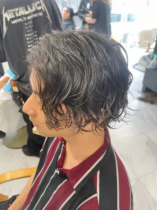 ミディアム パーマ メンズ ❄️メンズカット 落合諒❄️のヘアスタイル