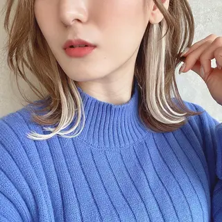ミディアム カラー パーマ ヘアアレンジ Surpass所属・🌈小顔似合わせ SHIHO🌈のヘアスタイル
