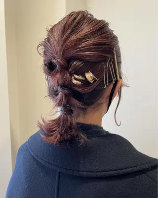 ミディアム ヘアアレンジ サソウ ユリエ🥥のヘアスタイル