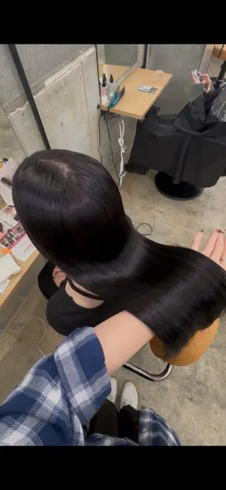 ロング カラー ダメージレスカラー 縮毛MISAKI🦋のヘアスタイル