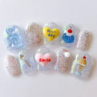 ネイル いちごパフェ ゆいのネイルデザイン