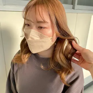 セミロング カラー ヘアアレンジ maoブリーチ無し 似合わせカラーのヘアスタイル