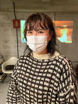 ミディアム パーマ パーマ/レイヤー 岩山丈一郎のヘアスタイル