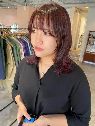 ミディアム カラー パーマ Hayashi Shioriのヘアスタイル