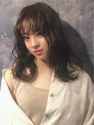 セミロング カラー OPShair　ANELLO所属・ショート/ボブ/ メンズ/縮毛矯正のヘアスタイル