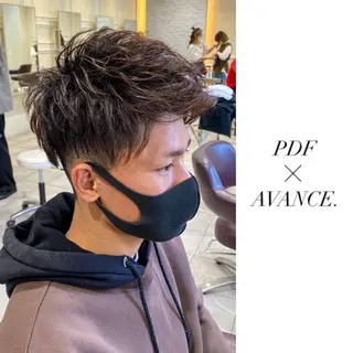 ショート カラー パーマ メンズ AVANCE.難波 店長 松元のヘアスタイル