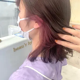 ミディアム カラー ボブ/美髪矯正 /佐藤　奈巳のヘアスタイル