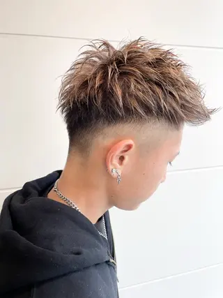 ショート カラー メンズ 透明感カラー/艶感/ メンズパーマ/福島のヘアスタイル