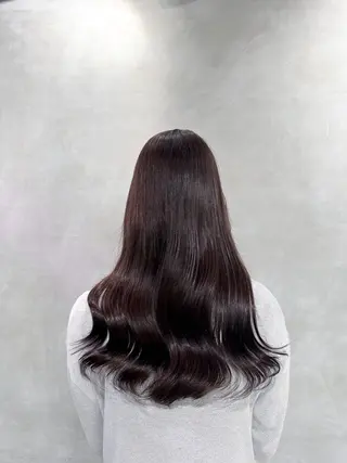 ロング カラー 韓国レイヤー/酸性 ストレート/髪質改善のヘアスタイル