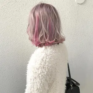 セミロング カラー CHERIEブリーチ ダブルカラー　天神のヘアスタイル