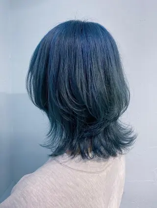 ミディアム カラー ヘアアレンジ 韓国レイヤーカット/ 儚げカラーチナツのヘアスタイル