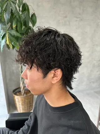 ショート パーマ メンズ ユウ🪄 パーマ指名No1のヘアスタイル