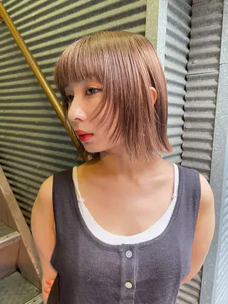 ミディアム カラー AiM 大名　似合わせカットのヘアスタイル