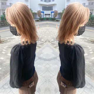 ミディアム カラー ヘアアレンジ 竹内啓太 ボブのヘアスタイル