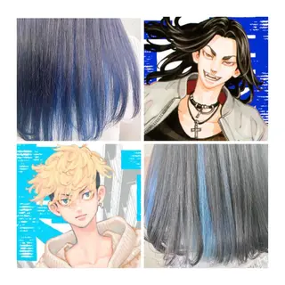 セミロング カラー GARU-ガル-所属・TSUNO🦖 派手髪/オタク美容師のヘアスタイル