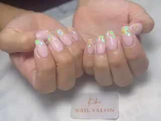 ネイル ユリ🎀長さだし/ パラジェル/持ち込みのネイルデザイン