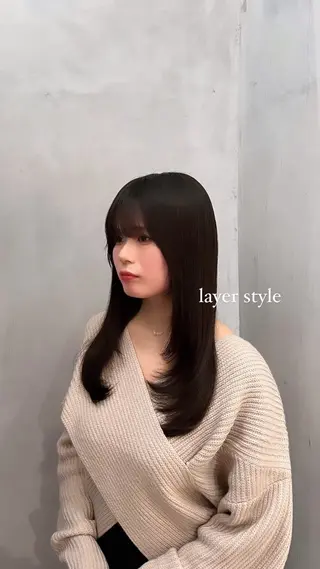 ロング 𝙆𝙖𝙞🎀🩶 レイヤー/縮毛矯正のヘアスタイル
