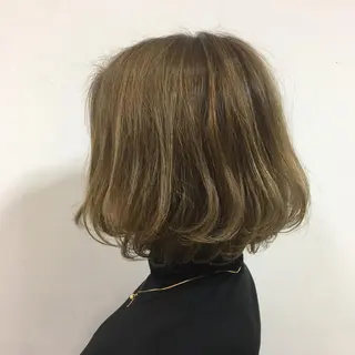 ミディアム カラー 横浜ブリーチムラ直し ハイトーン/ブリーチのヘアスタイル