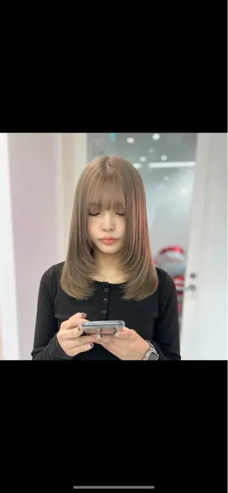 ロング R 横浜【アール】所属・ハイトーン/韓国 ヘア　momo˚✧₊のヘアスタイル