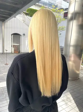 ロング カラー 韓国ナチュラル・ ベージュ/落合夏希のヘアスタイル