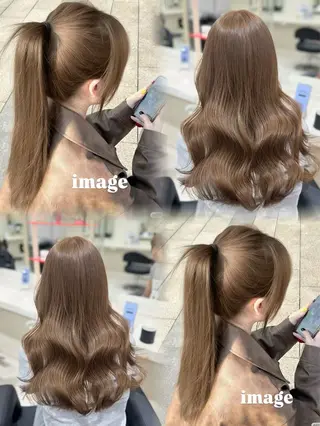 ロング カラー 🤍韓国大人っぽ ベージュMAI🤍のヘアスタイル