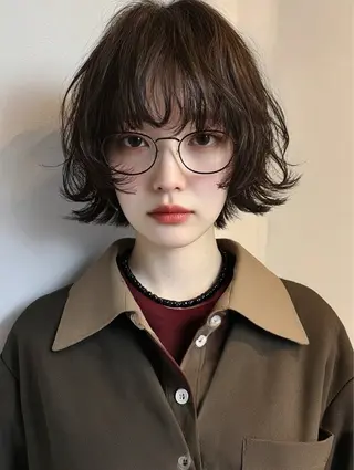 パーマ RIN パーマ/暖色カラーのヘアスタイル