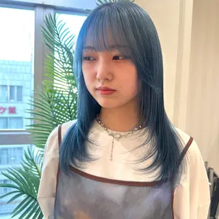 ロング カラー レイヤーカット/ ハイトーンchimiのヘアスタイル