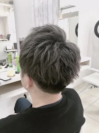 ショート カラー メンズ 髪質改善× ハイライト溝江のヘアスタイル