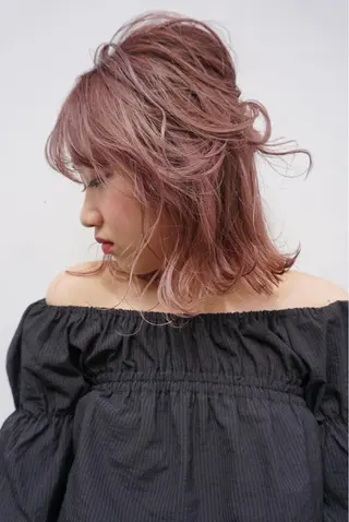 ミディアム カラー ヘアアレンジ WATARU🔥／ 外国人風ハイライトのヘアスタイル