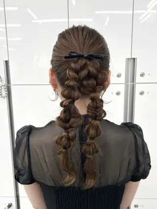 ヘアアレンジ 韓国ヘア/顔周り ヘアセット/加藤優里のヘアスタイル