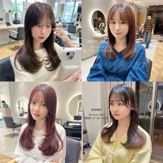 ロング カラー 韓国🇰🇷レイヤー 映える顔周り🩷のヘアスタイル