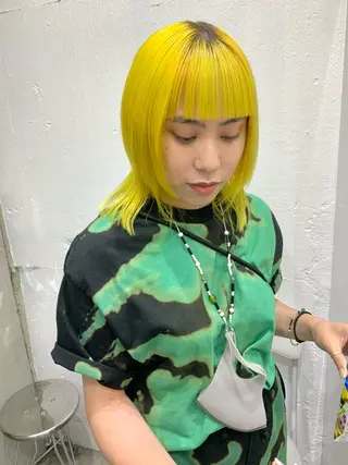 ミディアム カラー ヘアアレンジ SALOWIN原宿ash店所属・憧れの艶ハイトーンへ 🌙サイダサキのヘアスタイル