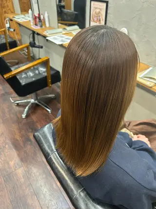 ミディアム パーマ 酸性ストレート/ ボブ/暖色/リコのヘアスタイル