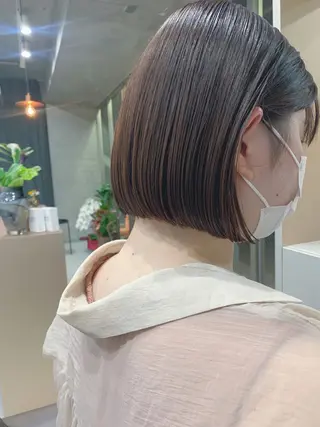 ショート カラー ボブパーマコテ巻き風 パーマNo1深江秀平のヘアスタイル