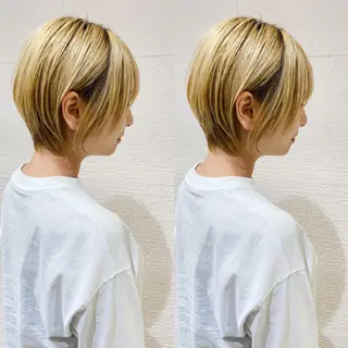 ショート カラー ショート/ボブ/ 白髪ぼかし/しんやのヘアスタイル