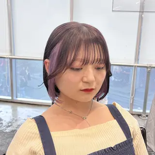 ミディアム カラー ヘアアレンジ 🥀モテ暖色× エクステ🥀あかりのヘアスタイル