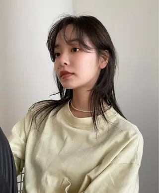 ミディアム カラー 𝜗𝜚髪質改善/ Keina𝜗𝜚のヘアスタイル