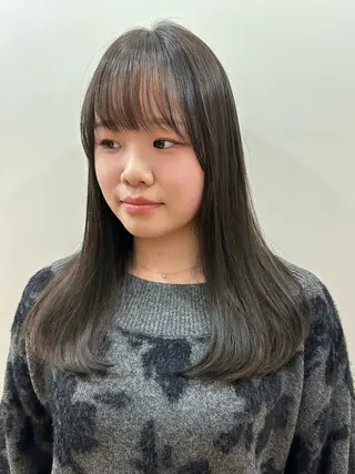 ミディアム カラー 髪質改善 中川　翔のヘアスタイル