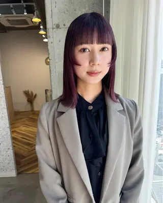 セミロング カラー lani ブリーチ /ダブルカラーのヘアスタイル