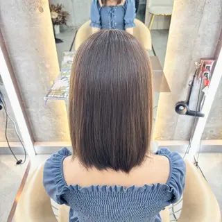 ミディアム ショート/レイヤー/ 縮毛矯正/ 渡邊莉玖のヘアスタイル