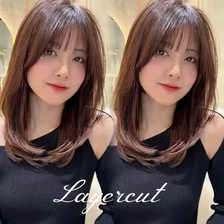 ロング Lond Cheri所属・HINA 仙台/ ワンカラー/縮毛矯正のヘアスタイル