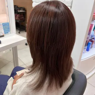 セミロング カラー 【センターパート/ マッシュ】ryokaのヘアスタイル