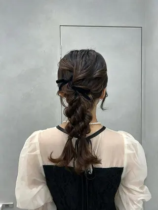 ミディアム 卒業式ヘアセット🎀 ヘアアレンジのヘアスタイル