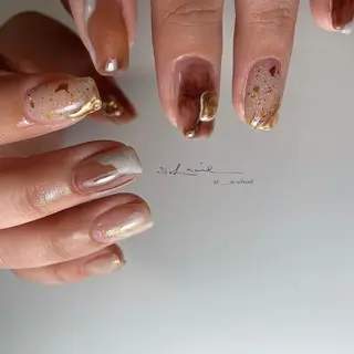 ロング カラー パーマ ヘアアレンジ メンズ キッズ ネイル マツエク・マツパ アイブロウ 🍃伏見 / soL nail / aiのネイルデザイン