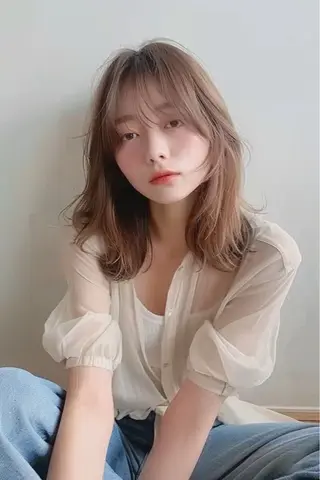 ミディアム 最新ケアカラー 髪質改善YUTOのヘアスタイル