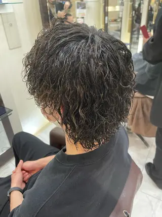 ミディアム パーマ メンズ ❄️メンズカット 落合諒❄️のヘアスタイル