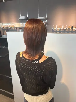 ミディアム カラー S.COEUR×Cu 枚方T-SITE店所属・枚方/ブリーチモデル /パーマモデル募集のヘアスタイル